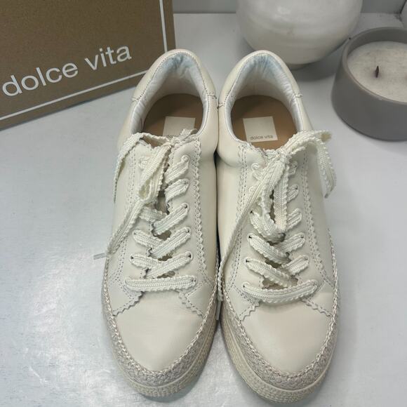 Dolce Vita Lennix Lace Up White Leather Sneakers Platform Hybrid Women's US 9 - Picture 7 of 11